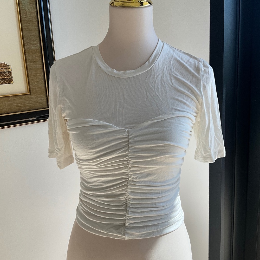 Jonathan Simkhai White Ruched t-Shirt